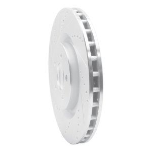 Ford Mustang Brake Rotor (1) - Front Left - R1 Concepts - Drilled & Slotted - Silver - `07-`14